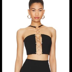 Cult Gala black Maddie Top gold chain cutout